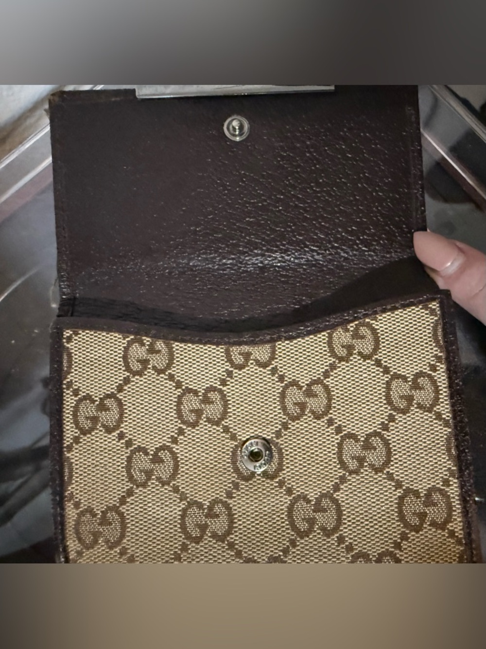 GUCCI Brown GG Monogram Wallet - Picture 3 of 4